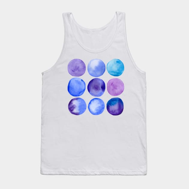 Watercolour blue dots Tank Top by MashaVed